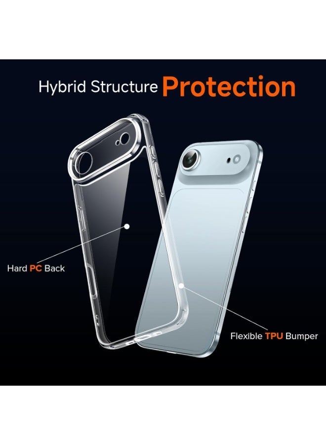 راكسوم جراب 3 في 1 لهاتف iPhone 17 Air مقاس 6.6 بوصة - غطاء TPU شفاف رفيع مقاوم للصدمات + [عبوتان] واقيات شاشة من الزجاج المقوى + غطاء عدسة الكاميرا، مقاوم للخدش والاصفرار، متوافق مع الشحن اللاسلكي - Image 4