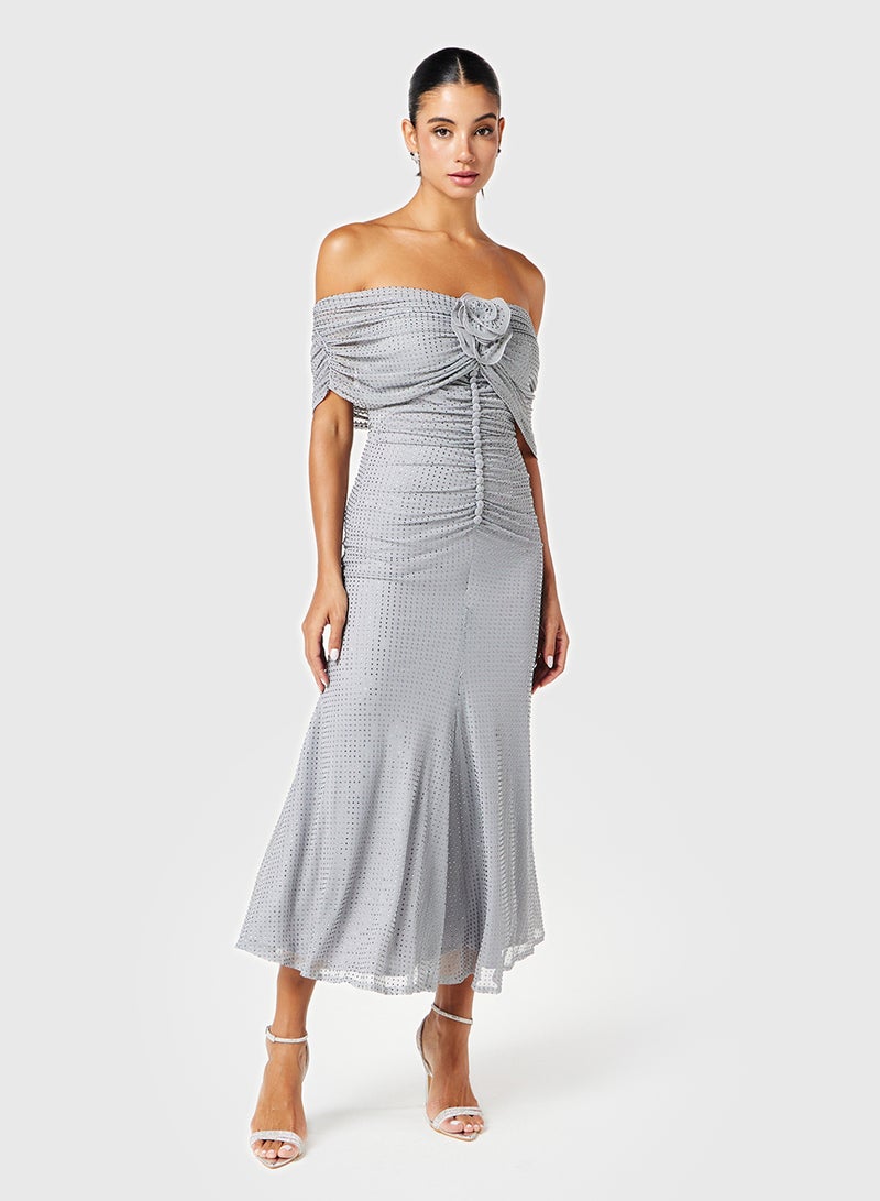 ثريدز باي اجوني فستان ميدي مكشوف الكتفين - Image 1