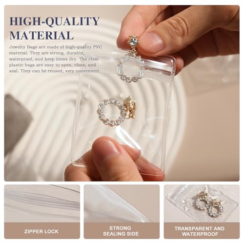 HOMEHIVE Travel Jewelry Bags, 20Pcs Clear Travel Jewelry Organizer, Portable Anti Tarnish Jewelry Storage Pouch Bag Gift for Women Girl, 20Pcs Clear Bags - Image 4