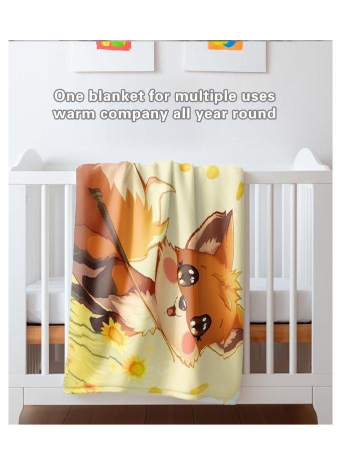 عام بطانية رقيقة من الفانيلا الكرتونية للأطفال أو الطلاب (دافئة ومريحة ومناسبة للنوم والألعاب) 100 سم * 150 سم - 1151 - Image 1