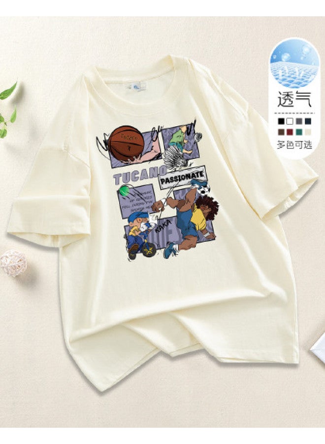 Tucano men's Short Sleeve T-shirt - Summer Round Neck Casual Tee With Cartoon Print - Image 1