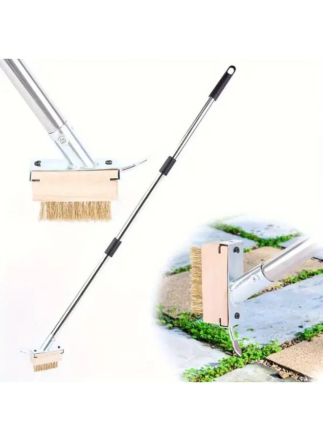 Standard Rod Brush Head Heavy Duty Manual Weeding Tool Long Handle Stainless Steel - Image 3