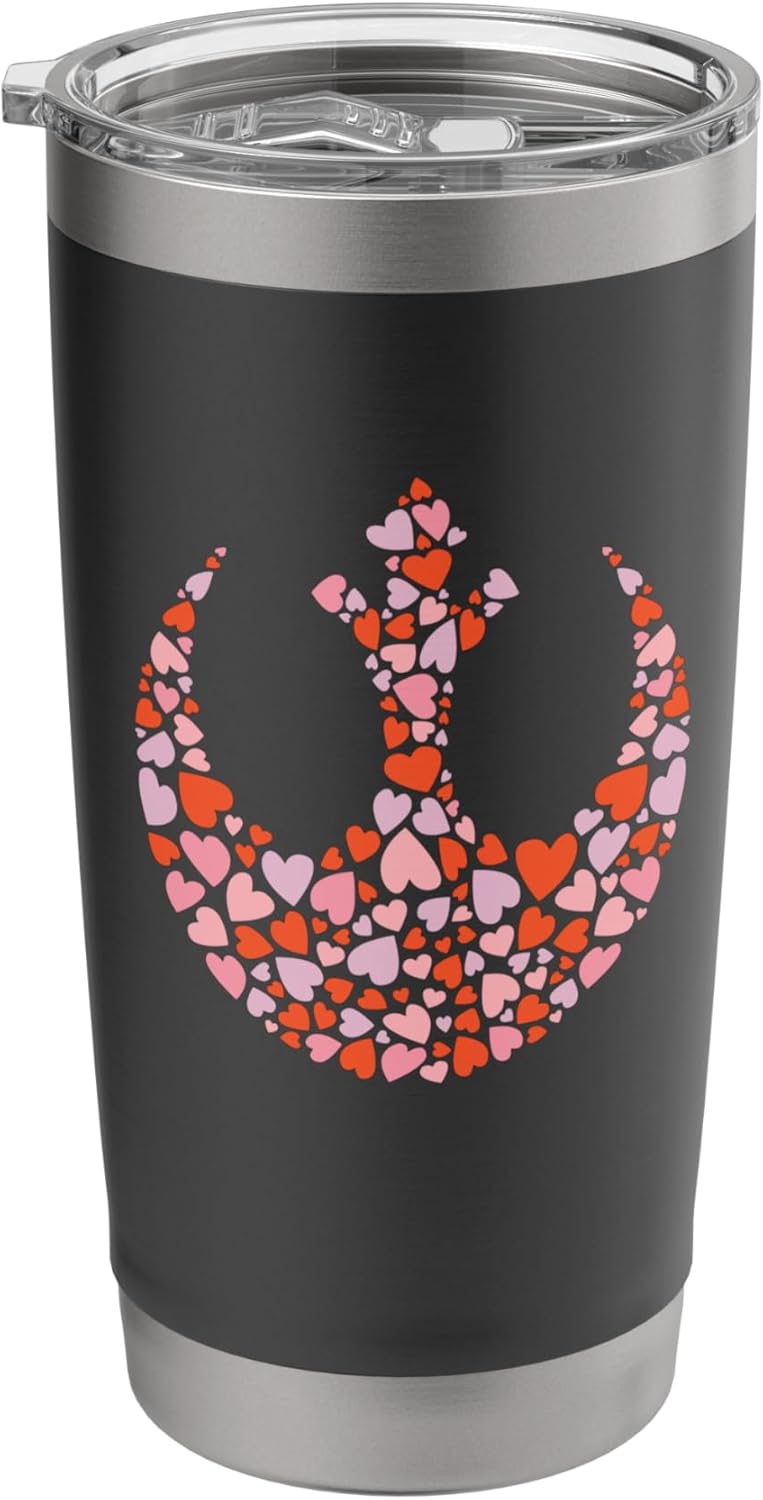 Star Wars Valentines Day Rebel Alliance Symbol Logo Hearts Stainless Steel Insulated Tumbler - Image 1