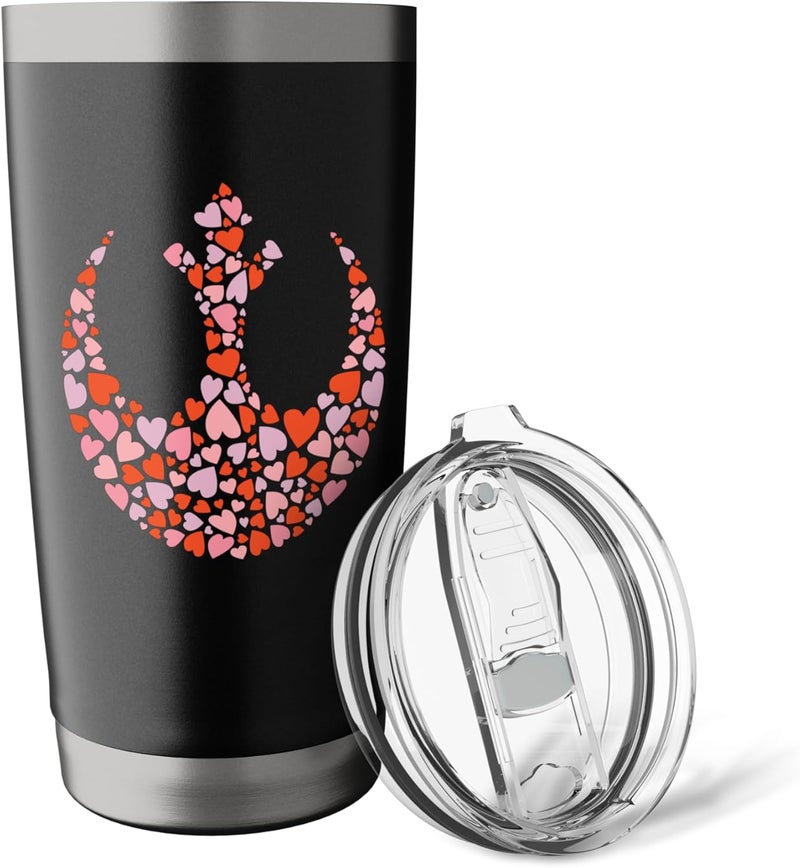 Star Wars Valentines Day Rebel Alliance Symbol Logo Hearts Stainless Steel Insulated Tumbler - Image 5