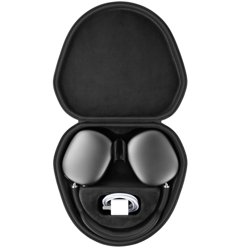 co2CREA Hard Case with Sleep Mode Replacement for Apple AirPods Max Wireless Over-Ear Headphones (Black Case) - Image 1