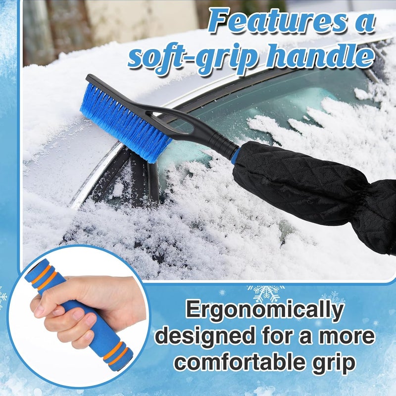 Acostop Snow Removal Tool Kit - 16.5"-23" Extendable Ice Scraper, Long Handle Snow Brush and Warm Glove for Remove Quickly Automotive, Cars, Trucks, SUVs Windshield Snow - Image 4
