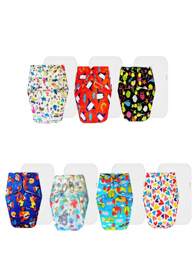 Dumbledo Premium Cloth Diaper with Cotton Insert (Pack of 7) | Hypoallergenic | Leakproof | Quick Dry | Trusted by Moms | 3 Months - 3 Years | Unisex Baby - Image 1