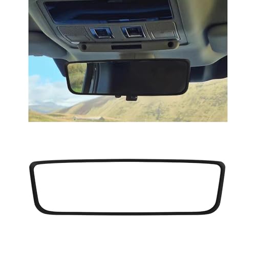 Wevdn Rear View Mirror Protector Frame Silicone Car RearView Mirror Cover Compatible with Model 3 and Y Auto Interior Decoration Gifts Car Accessories Black - Image 1