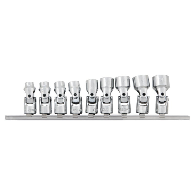 Performance Tool W36981 14Inch 9 Piece Drive Metric Flex Socket Set Silver