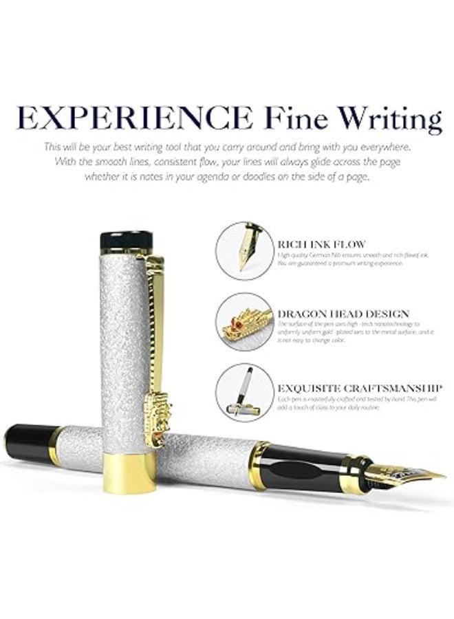 PTTIMFFM Premium Ballpoint Pen Burgundy with Chrome Accents, 0.5mm Smooth Writing Tip, Elegant Pen for Men & Women, Professional Executive Office Use, Stylish Gift Box Included (Silver) - Image 2