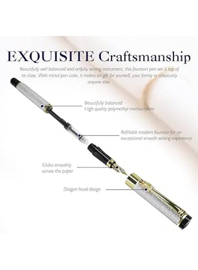 PTTIMFFM Premium Ballpoint Pen Burgundy with Chrome Accents, 0.5mm Smooth Writing Tip, Elegant Pen for Men & Women, Professional Executive Office Use, Stylish Gift Box Included (Silver) - Image 3