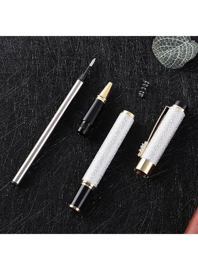 PTTIMFFM Premium Ballpoint Pen Burgundy with Chrome Accents, 0.5mm Smooth Writing Tip, Elegant Pen for Men & Women, Professional Executive Office Use, Stylish Gift Box Included (Silver) - Image 4