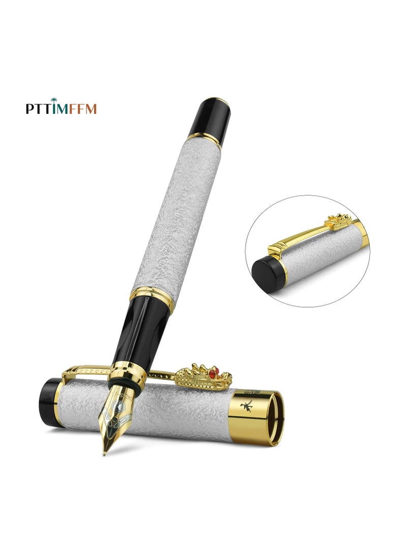 PTTIMFFM Premium Ballpoint Pen Burgundy with Chrome Accents, 0.5mm Smooth Writing Tip, Elegant Pen for Men & Women, Professional Executive Office Use, Stylish Gift Box Included (Silver) - Image 1