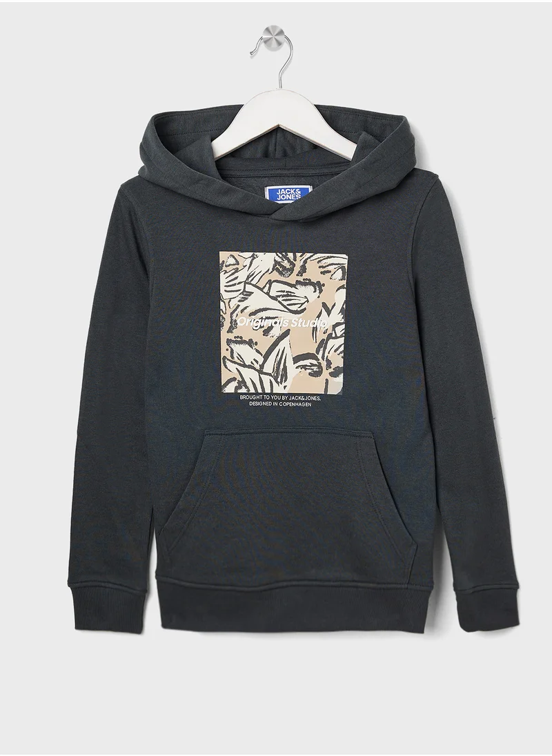 جاك وجونز جونيور Kids Graphic Print Hoodie