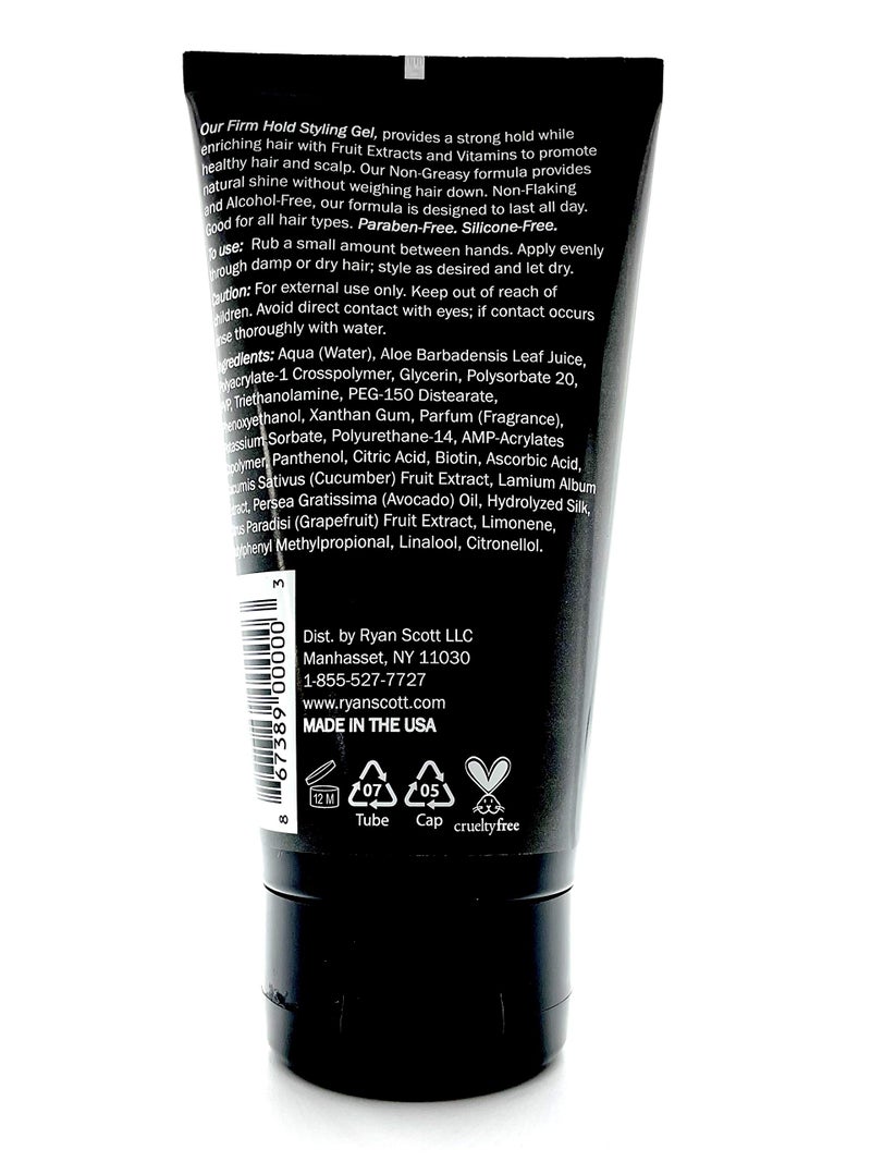 RYAN SCOTT RS Ryan Scott Non-Flaking & Alcohol-Free Styling Gel provides a Firm Hold with Natural Shine. Aloe, Cucumber, & Grapefruit Fragrance, 5.1 fl. oz. - Image 2