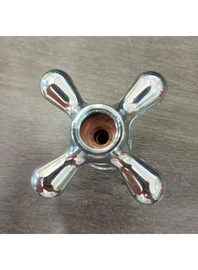 قطعتان صنبور فولاذ سبائكي مصقول بمقبض واحد، رافعة فتح سريع فضي للحمام والمطبخ - Image 3