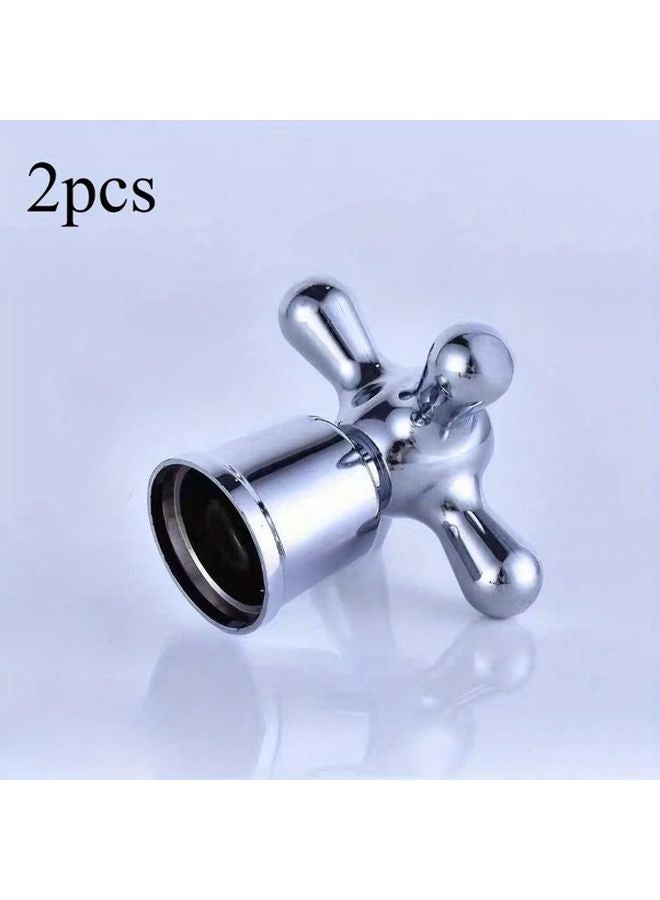 قطعتان صنبور فولاذ سبائكي مصقول بمقبض واحد، رافعة فتح سريع فضي للحمام والمطبخ - Image 2