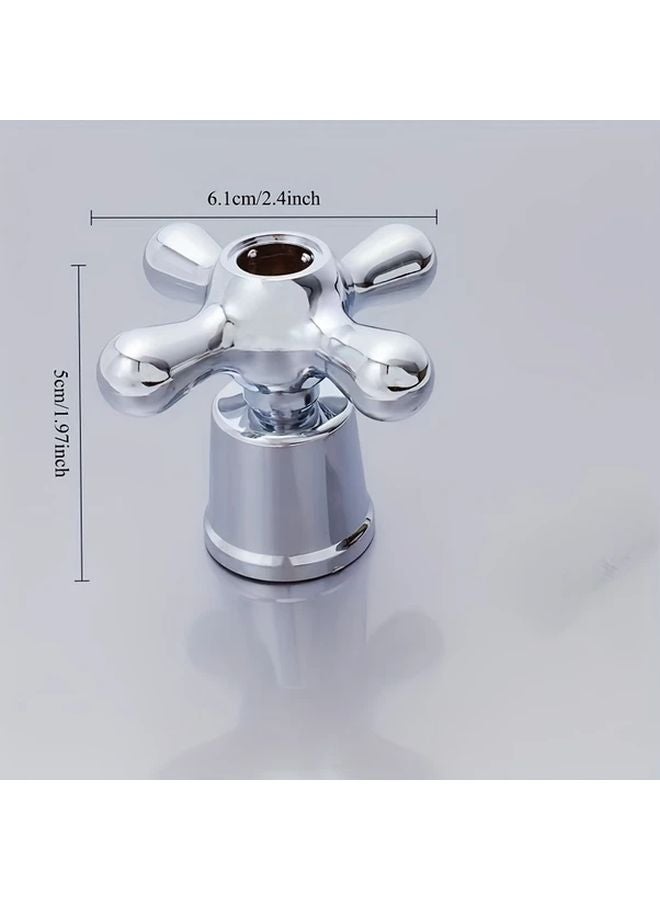 قطعتان صنبور فولاذ سبائكي مصقول بمقبض واحد، رافعة فتح سريع فضي للحمام والمطبخ - Image 4