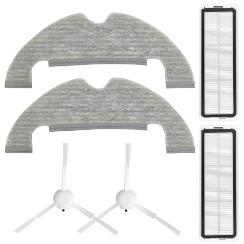 HASTHIP® Replacement Accessories for Mi Robot Vacuum X10, Includes 2Pcs Mop Pads, 2Pcs Side Brushes, 2 Filters, Ideal Essential Accessories Alternatives for Robot Vacuum X10. - Image 1