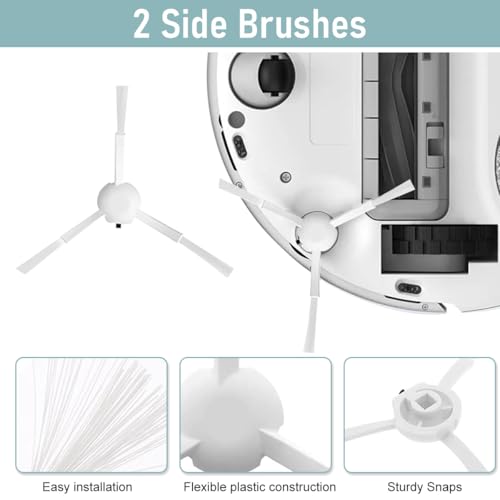 HASTHIP® Replacement Accessories for Mi Robot Vacuum X10, Includes 2Pcs Mop Pads, 2Pcs Side Brushes, 2 Filters, Ideal Essential Accessories Alternatives for Robot Vacuum X10. - Image 4