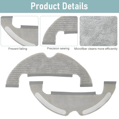 HASTHIP® Replacement Accessories for Mi Robot Vacuum X10, Includes 2Pcs Mop Pads, 2Pcs Side Brushes, 2 Filters, Ideal Essential Accessories Alternatives for Robot Vacuum X10. - Image 5