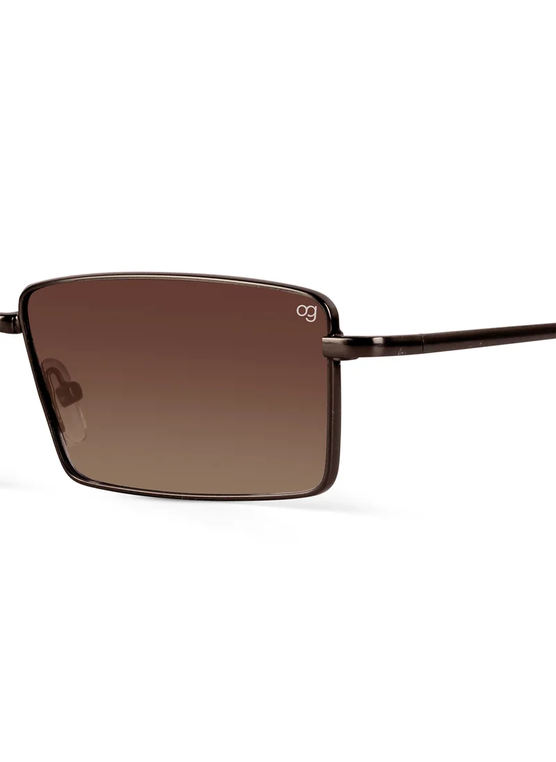Woggles Alhena Brown Rectangle Sunglasses