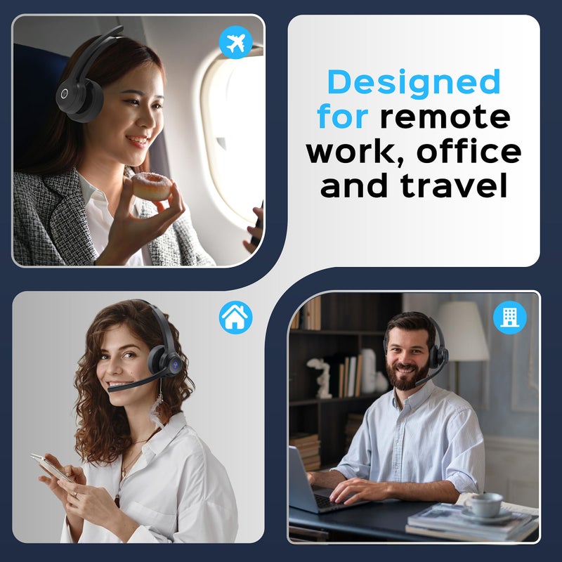 TREBLAB C7 - Single Ear Bluetooth Headset with Mic, Bluetooth 5.4, 45H Playtime, Type-C Fast Charging, IPX4 Waterproof, Wireless Headset with Mic for Trucker, Work, Calls, Home Office - Image 4
