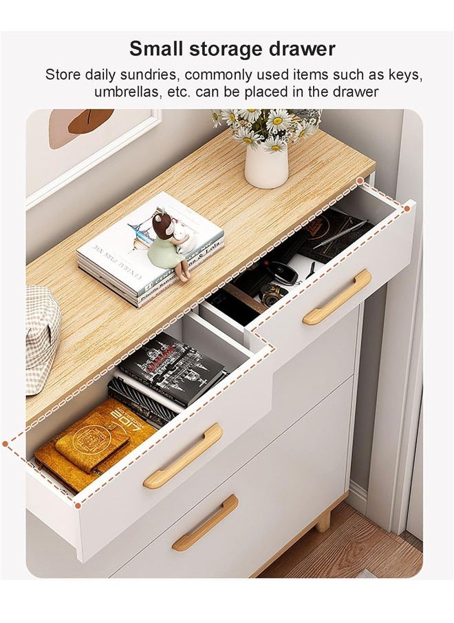 NKX - Entryway Shoe Cabinet Large Capacity Three Tier Shoe Storage with Two Rack - Image 1