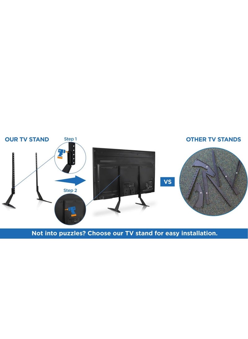 TIGER Universal TV Stand Mount – Height Adjustable TV Legs for 32-60 Inch LCD/LED/OLED Plasma TVs, 110 lb Capacity, VESA up to 800x400 mm - Image 5