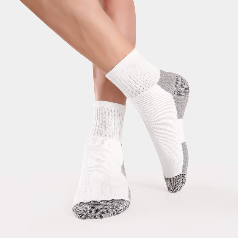 WANDER Men's Athletic Ankle Socks 3-8 Pairs Thick Cushion Running Socks for Men&Women Cotton Socks 7-9/9-12/12-15 (8 Pair A0-white, M) - Image 4