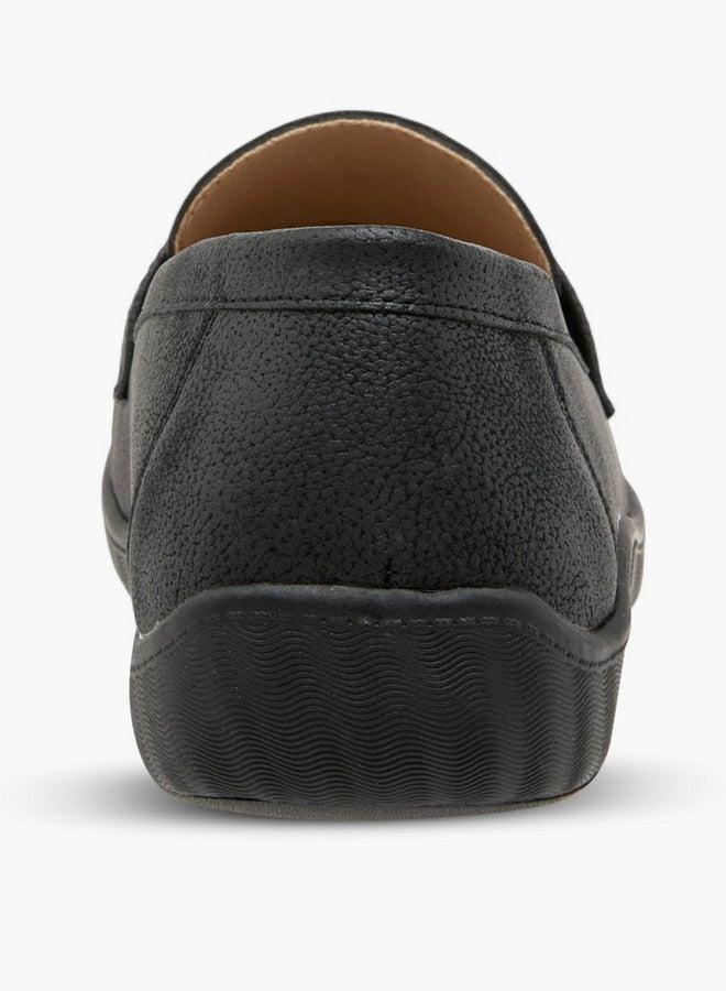 Le Confort Textured Slip-On Loafers with Metallic Trim - Image 5