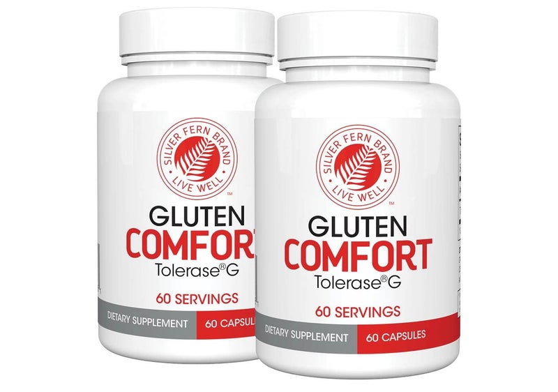 Gluten Comfort with Tolerase G 2 Bottles 60 Capsules Each Digestive Enzyme Made Specifically to Break Down and Digest Gluten Protein