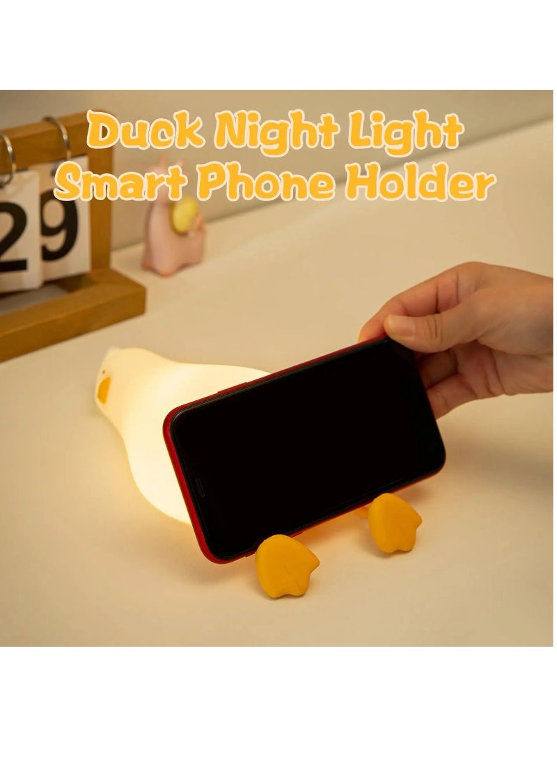 Generic - Night Light Ducky Lay Lamp Lying Flat Duck Night Light Cute Led Ducky Night Lamp 3 Brightness Ducky Lamp LED Squishy Duck Lamp Silicone Dimmable Timed - Image 1