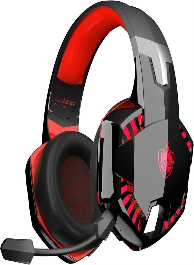 general PS4 Gaming Headset for Xbox One, PS5, PC, G2000 Wired Over Ear Headphones with Detachable Noise Cancelling Mic, Bluetooth Wireless Earphones for Phone, One-Click 7.1 Sound, Up to 12h (Red) - Image 1