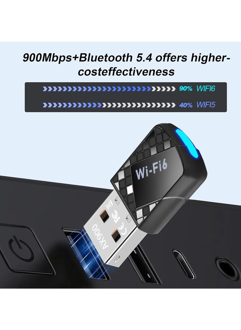 VKL AX900Mbps USB WiFi 6 Adapter for PC 2 in 1 Bluetooth 5.4 WiFi Adapter. 2.4G/5G dual-band wireless network transceiver adapter, suitable for laptops, desktops, WPA3, supports Windows 11/10/7.  - Image 3