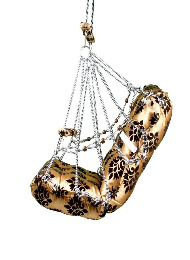 Kicchipai®Cotton Baby Swing for Kids 1-6 Years Jhula|Swings Cradle Chair|Foldable and Washable with Safety Belt|Home & Garden Jhula for Babies|Seat and Back Side 17x17 inch - Image 5