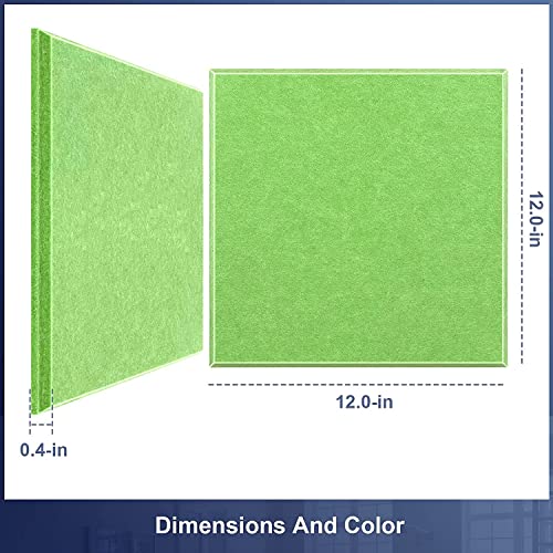 KS AUDIOSOUL ZEE Sound Proofing Studio Foam Padding High Density Polyester Fiber Acoustic Treatment, 30 * 30 * 1 cm Sound Insulation Panels Beveled Edge Tiles,Studio Home and Office. (Pack 6, Green) - Image 2