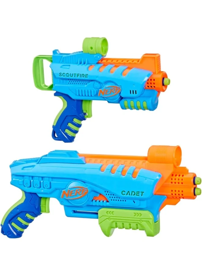 نيرف Nerf Elite Jr Ultimate Starter Set, 2 Easy Play Toy Foam Blasters, 15 Nerf Elite Darts, 2 Targets, Kids Outdoor Games