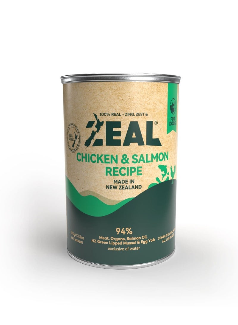 Zeal - Grain Free Canned Dog Food 390g / Chicken & Salmon - Image 1