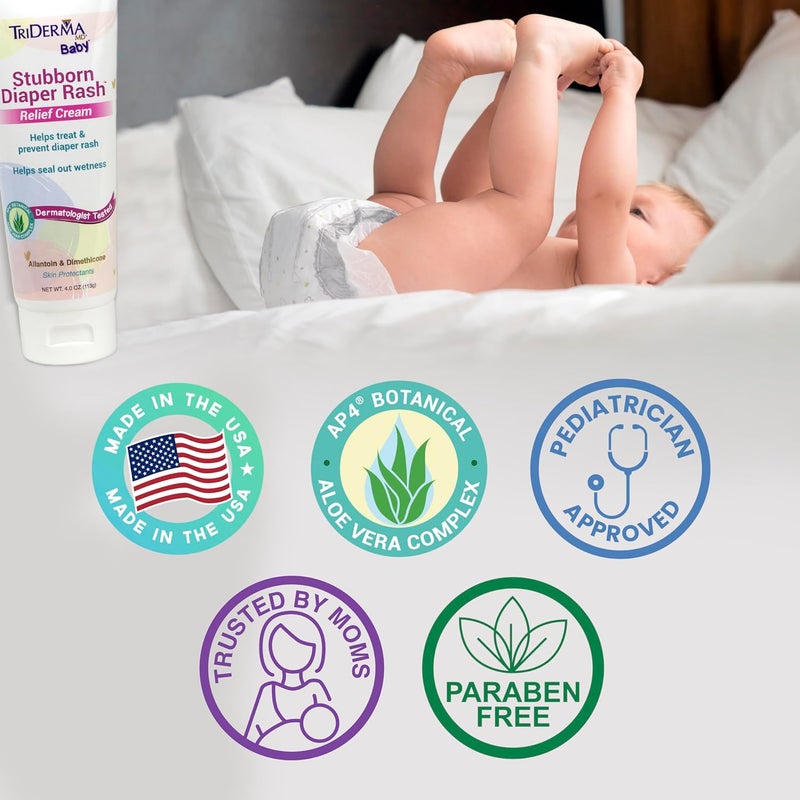 TriDerma كريم تخفيف طفح الحفاض العنيد من تريدرما 22 أونصة، مؤهل لـ FSA - Image 5