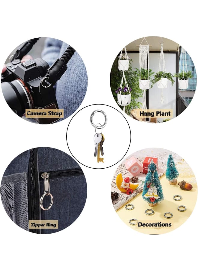 Spring O Rings, Spring Snap Clip Hooks Zinc Alloy Round Metal Split Rings Small Clamp Clasp Keyring Buckle for Bags Purses Handbag Strap Craft Jewelry Making - Image 5