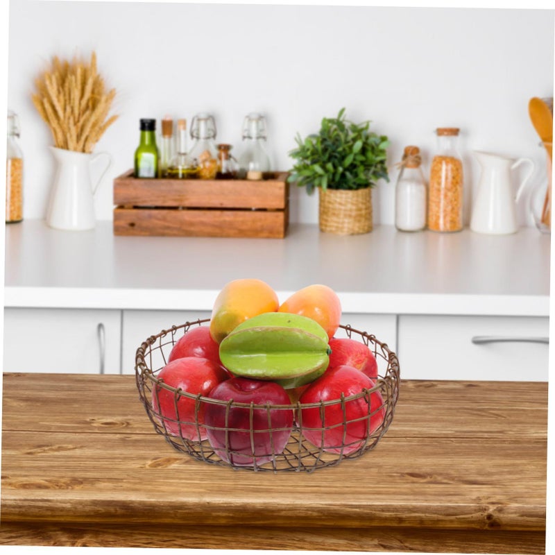 Modern Iron Wire Fruit Basket Large Capacity Kitchen Counter Storage Table Centerpiece - Image 5