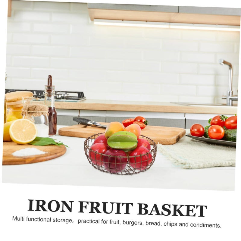 Modern Iron Wire Fruit Basket Large Capacity Kitchen Counter Storage Table Centerpiece - Image 4