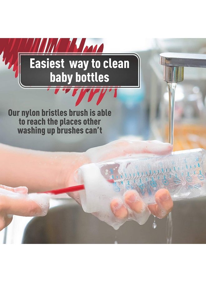 KONEX - Konex 16 inch Long All-Round Bottle Cleaner Brush for Baby, Beer or Wine Bottles, Wine Glasses, Travel Mugs, Stanley Cups, and Camp Mugs. Long Bottle Brush (3 Pack) - Image 1