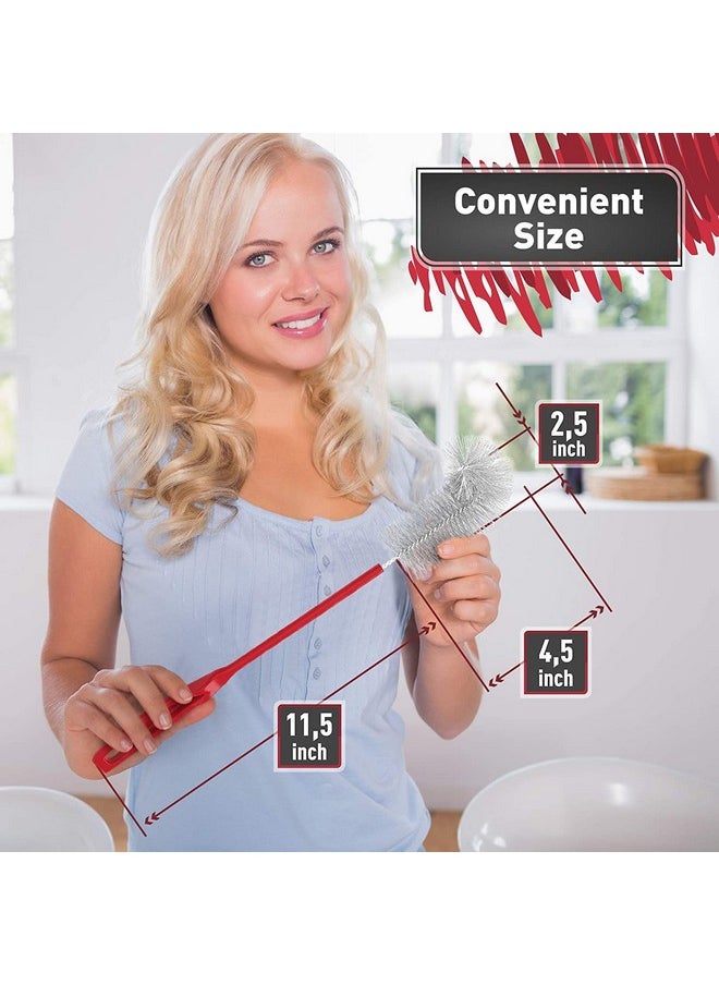 KONEX - Konex 16 inch Long All-Round Bottle Cleaner Brush for Baby, Beer or Wine Bottles, Wine Glasses, Travel Mugs, Stanley Cups, and Camp Mugs. Long Bottle Brush (3 Pack) - Image 1