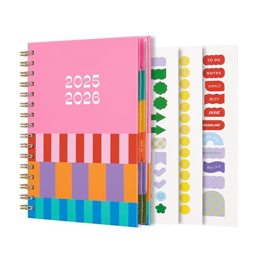 &And Per Se And Per Se Student Planner 2025-2026, Academic Planner July 2025 - June 2026, 8.5" × 6.2", Weekly & Monthly Lesson Plan for Students with Colorful Tabs & Stickers (Stripe) - Image 1