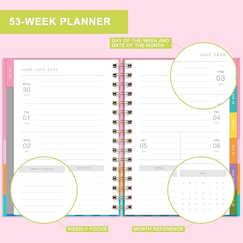 &And Per Se And Per Se Student Planner 2025-2026, Academic Planner July 2025 - June 2026, 8.5" × 6.2", Weekly & Monthly Lesson Plan for Students with Colorful Tabs & Stickers (Stripe) - Image 4