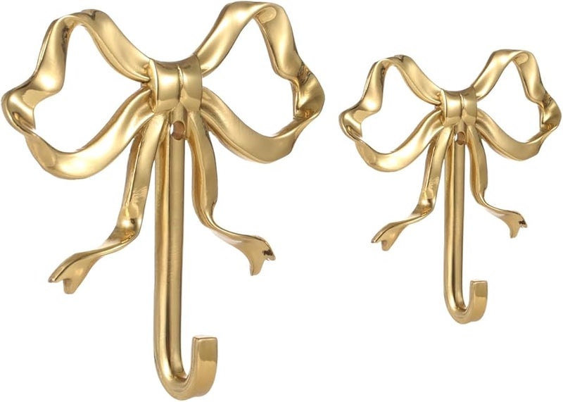 خطافات حائطية من النحاس الأصفر، حزمة من 2، علاقات ذهبية زخرفية للقبعات والمناشف والمعاطف - Image 4