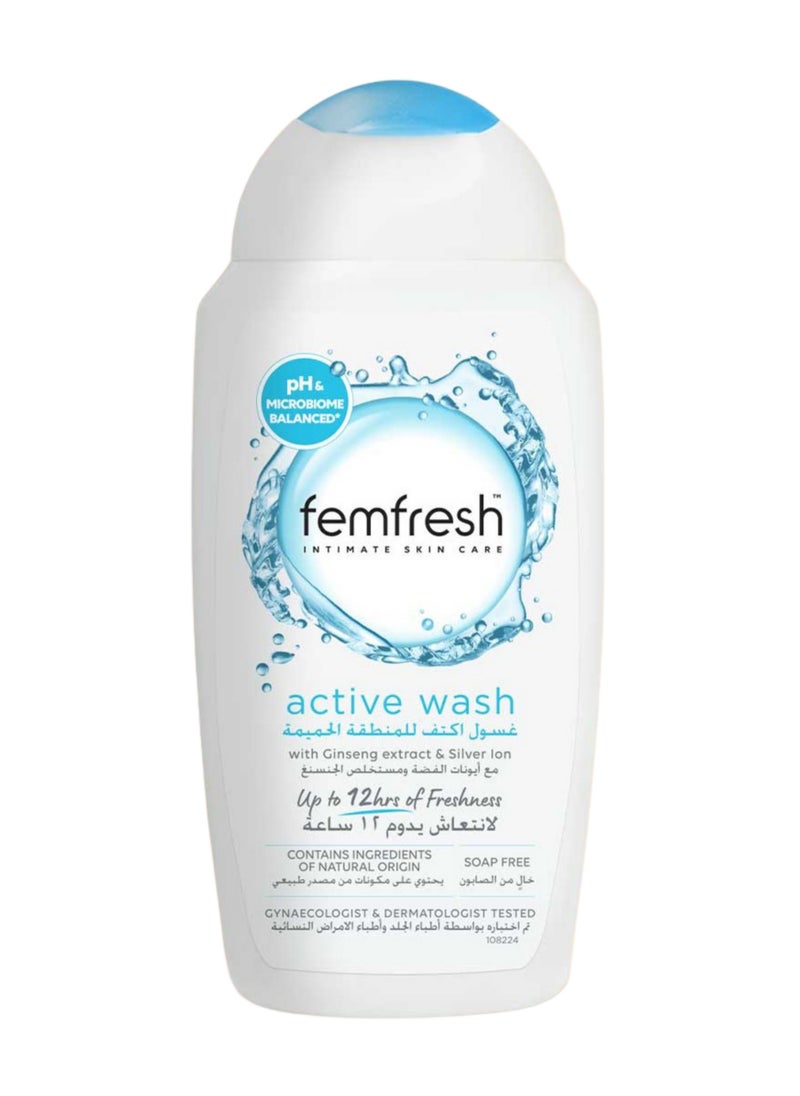 femfresh - Intimate Active Wash with Ginseng Extract & Silver Ion 250ml - Image 1
