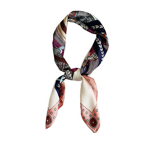 FONYVE Silk Feeling Scarf Medium Square Satin Head Wrap for Women 27.5 inches - Image 1